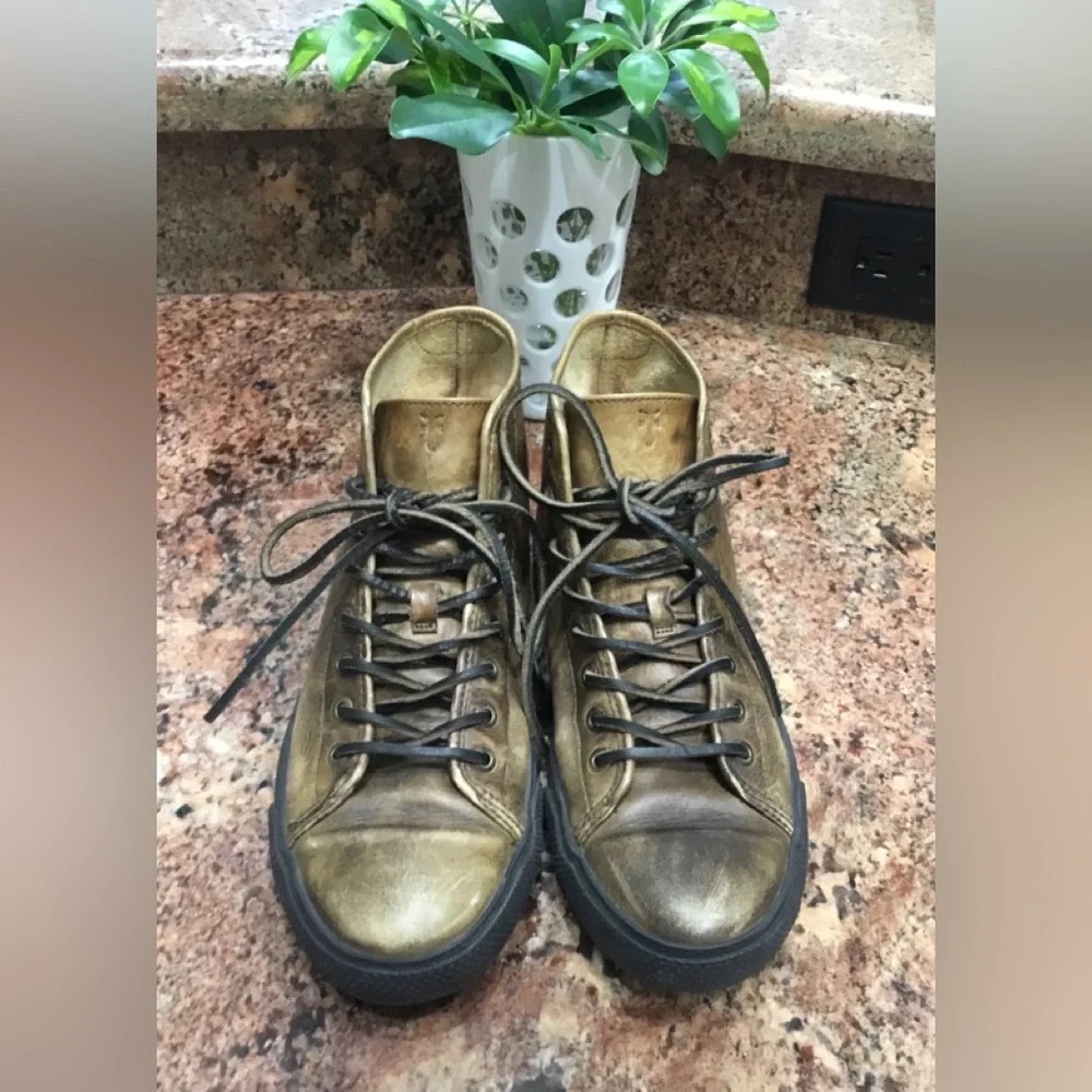 Men's FRYE Chambers High Distressed Lace-Up Sneakers SZ 8
